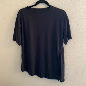 Lululemon semi sheer black side tie T-shirt